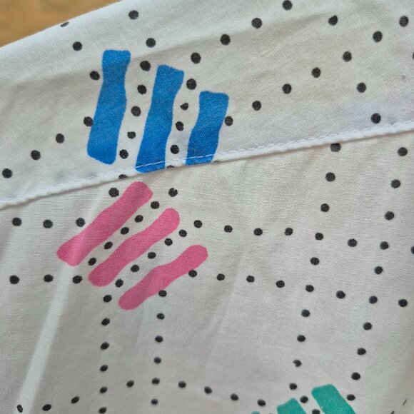 Vintage unisex small short sleeved button down shirt 1980s by Helium - Picture 4 of 5